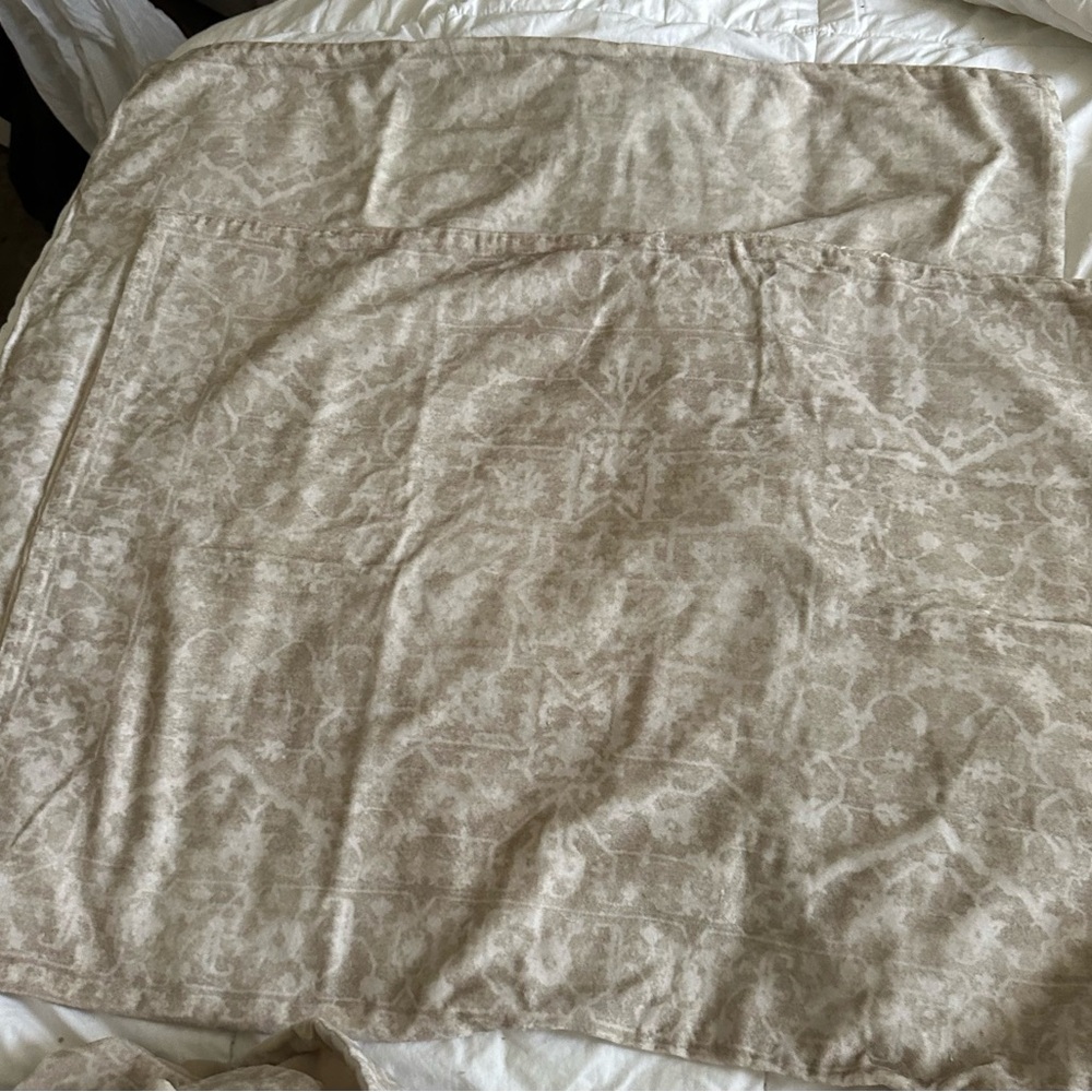 Ballard Designs Suri Printed Velvet ONE standard sham- Flax